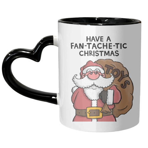 Santa Moustache Pun - unique mug by Carl Batterbee
