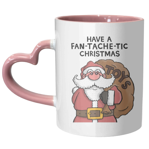 Santa Moustache Pun - unique mug by Carl Batterbee