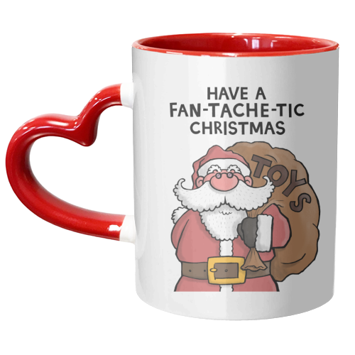 Santa Moustache Pun - unique mug by Carl Batterbee
