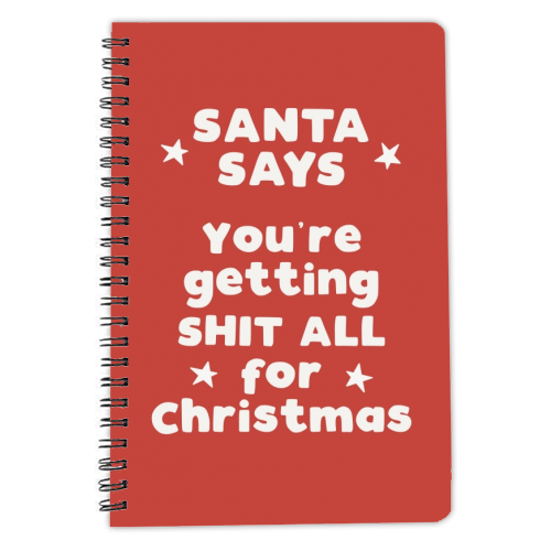 Santa Says - personalised A4, A5, A6 notebook by Giddy Kipper