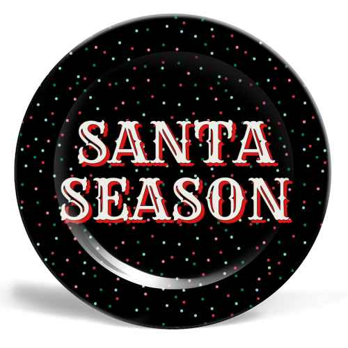 Santa Season - ceramic dinner plate by Nida Designs