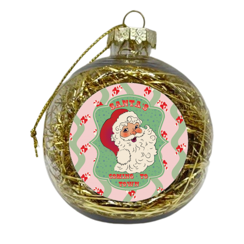 Santa's coming to town - xmas bauble by Luxe and Loco