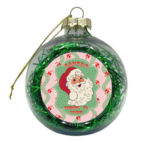 Santa's coming to town - xmas bauble by Luxe and Loco