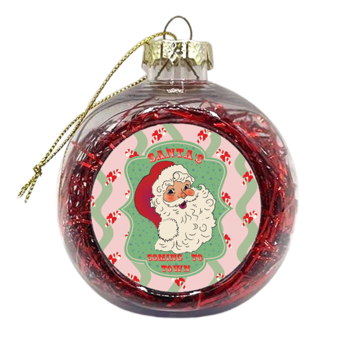 Santa's coming to town - xmas bauble by Luxe and Loco