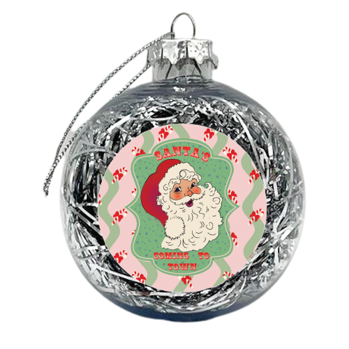 Santa's coming to town - xmas bauble by Luxe and Loco