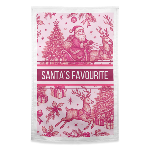 Santa's Favourite - funny tea towel by Lilly Rose