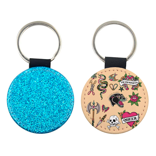 Sapphic Tattoo Flash - keyring by The Queer Store
