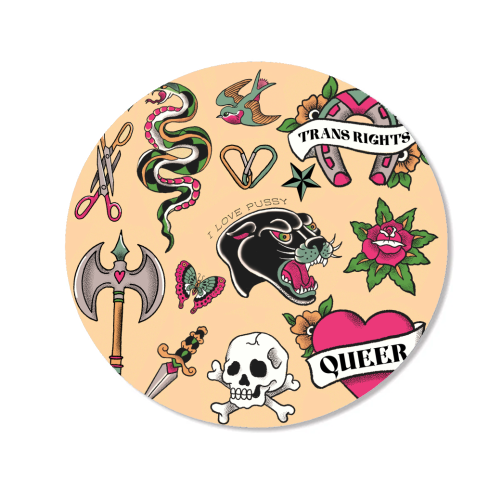 Sapphic Tattoo Flash - Magnet by The Queer Store