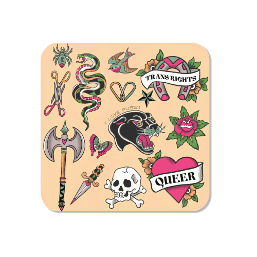 Sapphic Tattoo Flash - Magnet by The Queer Store
