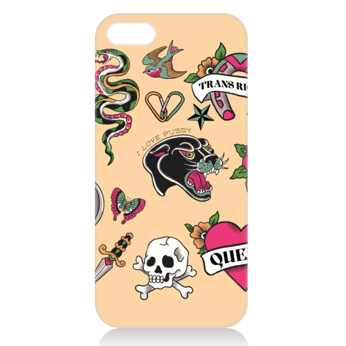 Sapphic Tattoo Flash - unique phone case by The Queer Store