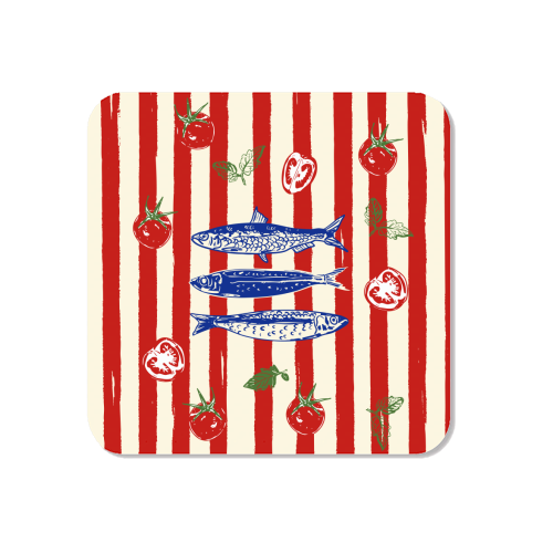 Sardines and Tomato Stripe Kitchen Doodle - Magnet by EZbie