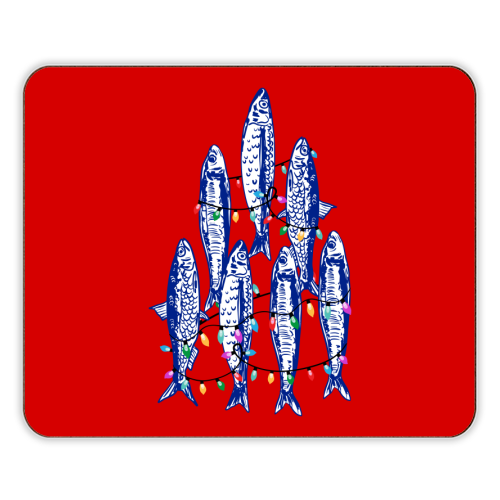 Sardines Christmas Lights - designer placemat by EZbie