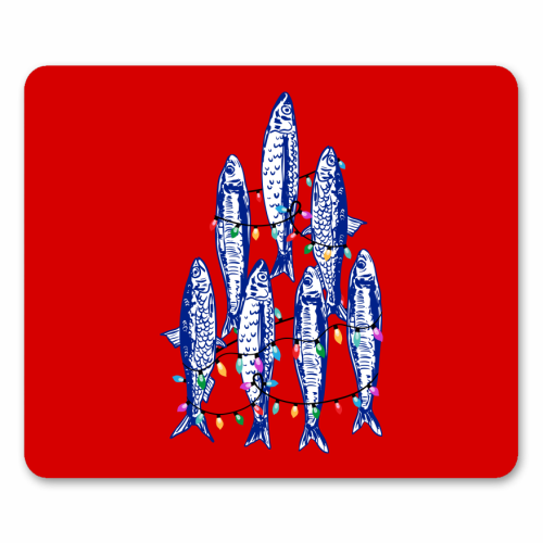 Sardines Christmas Lights - mouse mat by EZbie