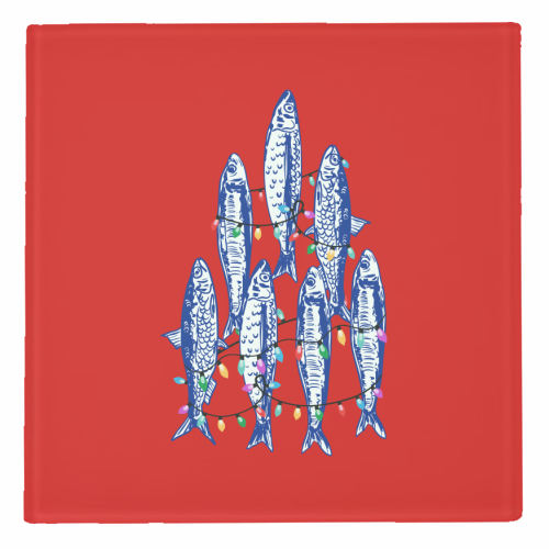 Sardines Christmas Lights - personalised beer coaster by EZbie