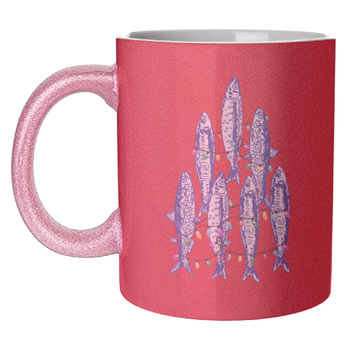 Sardines Christmas Lights - unique mug by EZbie