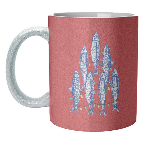 Sardines Christmas Lights - unique mug by EZbie