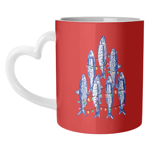 Sardines Christmas Lights - unique mug by EZbie