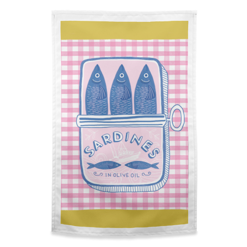 Sardines - funny tea towel by The Boy and the Bear