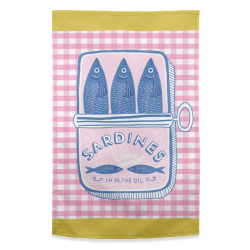 Sardines - funny tea towel by The Boy and the Bear