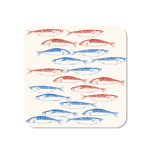 Sardines Pattern Blue and Red - Magnet by EZbie