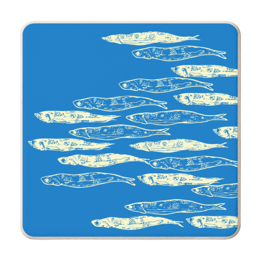 Sardines Run - personalised beer coaster by EZbie