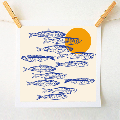 Sardines Sunset - A1 - A4 art print by EZbie