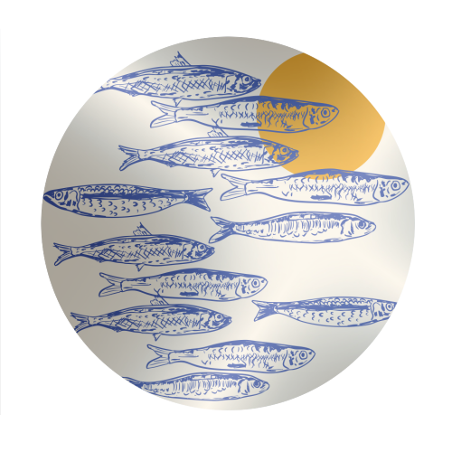 Sardines Sunset - Circle Sticker by EZbie