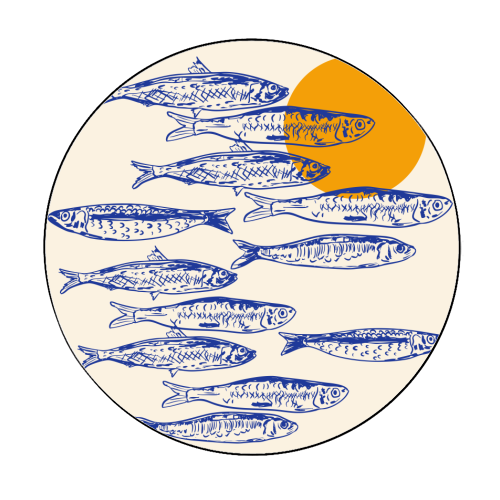 Sardines Sunset - Circle Sticker by EZbie