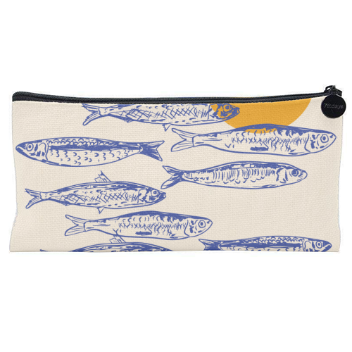 Sardines Sunset - flat pencil case by EZbie