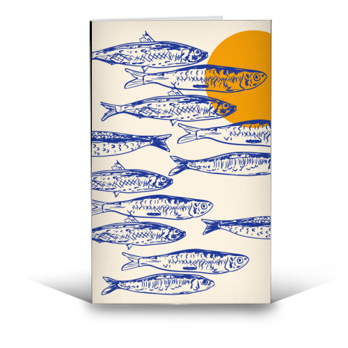 Sardines Sunset - funny greeting card by EZbie