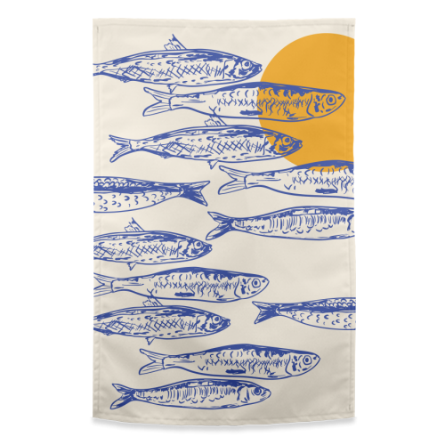 Sardines Sunset - funny tea towel by EZbie