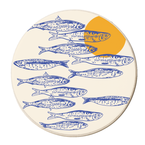 Sardines Sunset - personalised beer coaster by EZbie