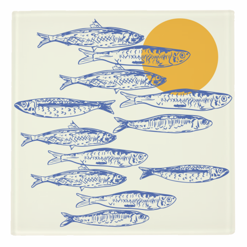 Sardines Sunset - personalised beer coaster by EZbie