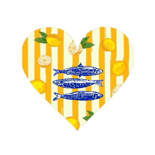 Sardines with Lemons Vintage Yellow Groovy Stripes - Magnet by EZbie