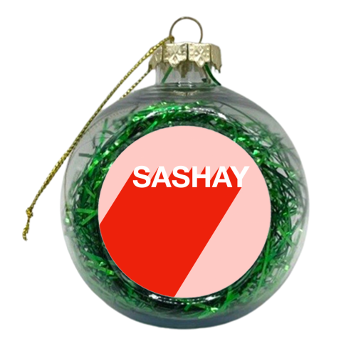 Sashay Typographic Design - xmas bauble by Adam Regester