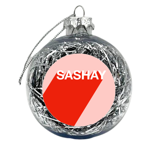 Sashay Typographic Design - xmas bauble by Adam Regester
