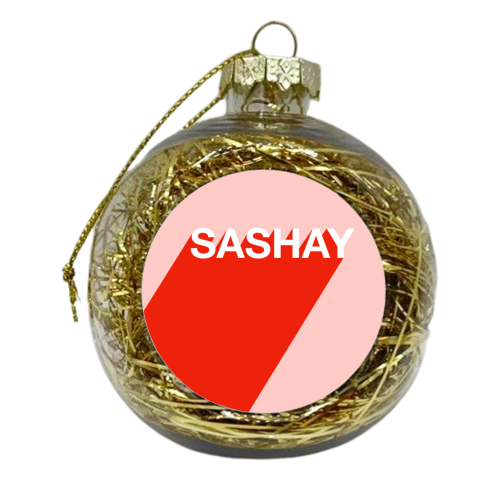 Sashay Typographic Design - xmas bauble by Adam Regester
