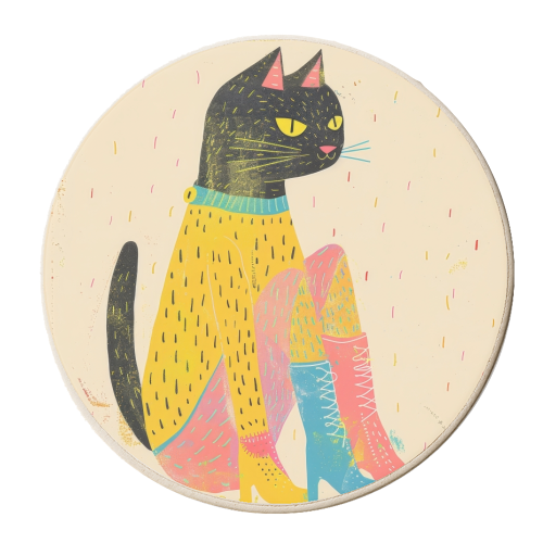 Sassy Cat - personalised beer coaster by DejaReve