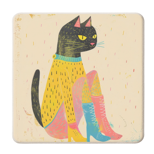 Sassy Cat - personalised beer coaster by DejaReve