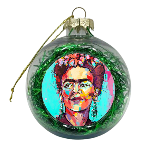 Sassy Frida - xmas bauble by Laura Selevos
