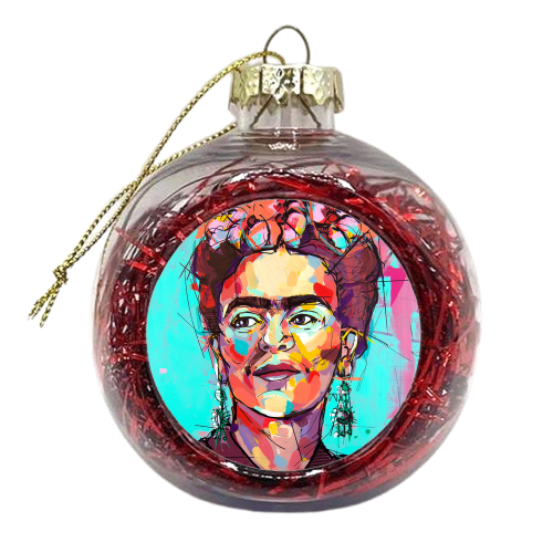 Sassy Frida - xmas bauble by Laura Selevos