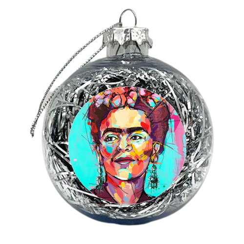 Sassy Frida - xmas bauble by Laura Selevos