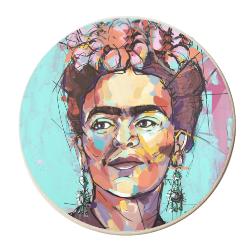 Sassy Frida - personalised beer coaster by Laura Selevos