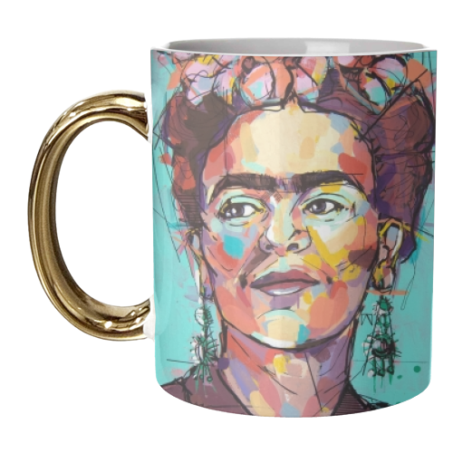 Sassy Frida - unique mug by Laura Selevos