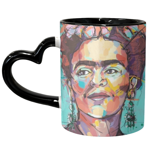 Sassy Frida - unique mug by Laura Selevos