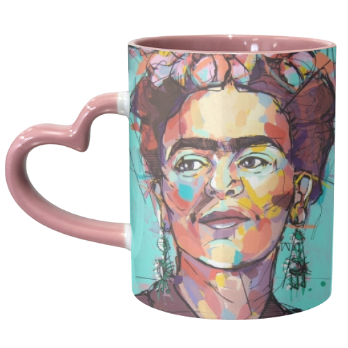 Sassy Frida - unique mug by Laura Selevos