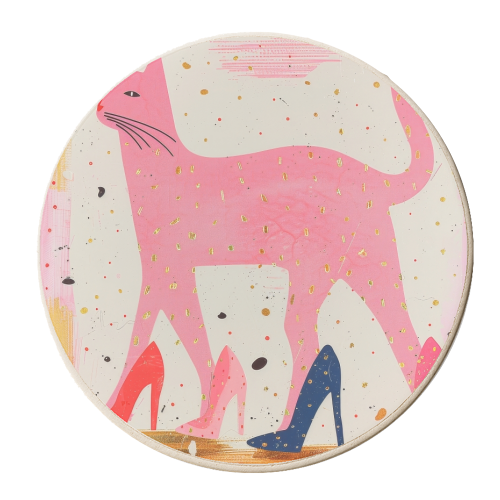 Sassy kitty - personalised beer coaster by DejaReve