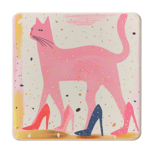 Sassy kitty - personalised beer coaster by DejaReve