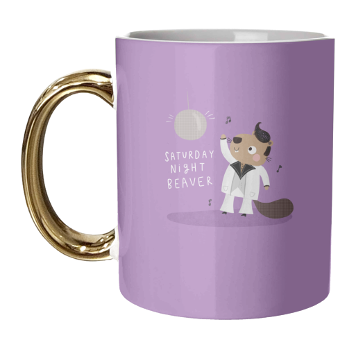 Saturday Night Beaver! - unique mug by Jess Moorhouse