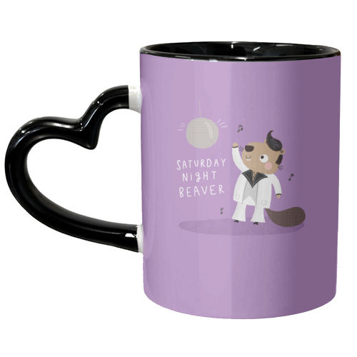 Saturday Night Beaver! - unique mug by Jess Moorhouse